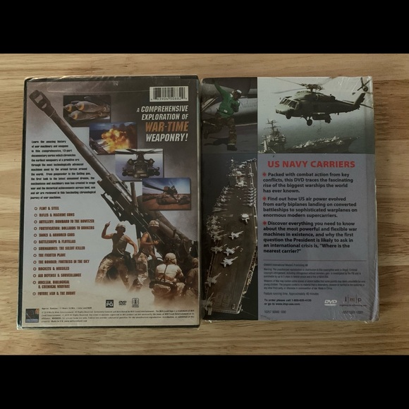 Two New Sealed DVDs Amazing War Machines and US Navy Carriers - Picture 2 of 2